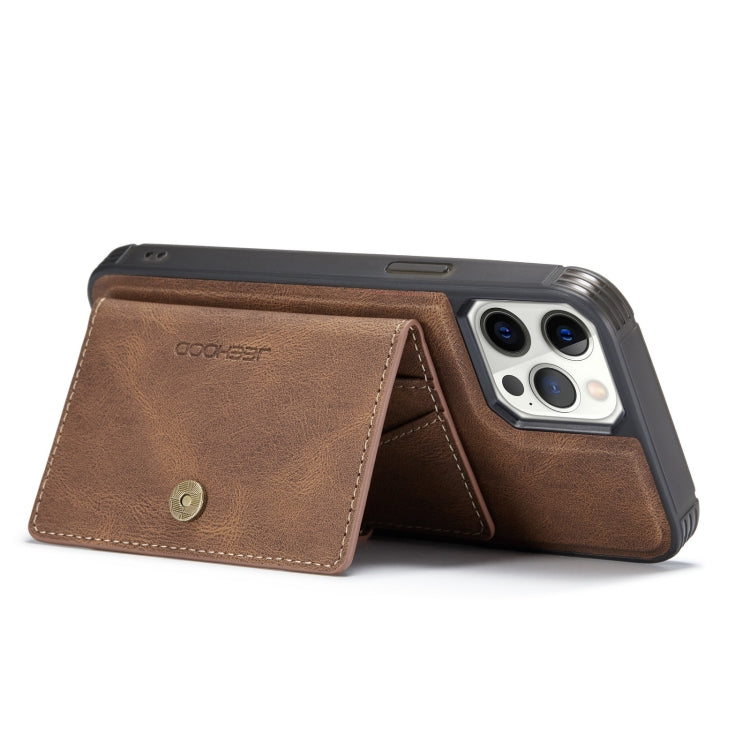 For iPhone 12 mini JEEHOOD Retro Magnetic Detachable Protective Case with Wallet & Card Slot & Holder (Brown) - HoMEdemic™ 