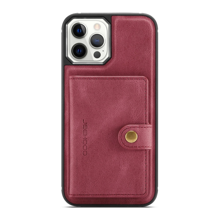 For iPhone 12 mini JEEHOOD Retro Magnetic Detachable Protective Case with Wallet & Card Slot & Holder (Red) - HoMEdemic™ 