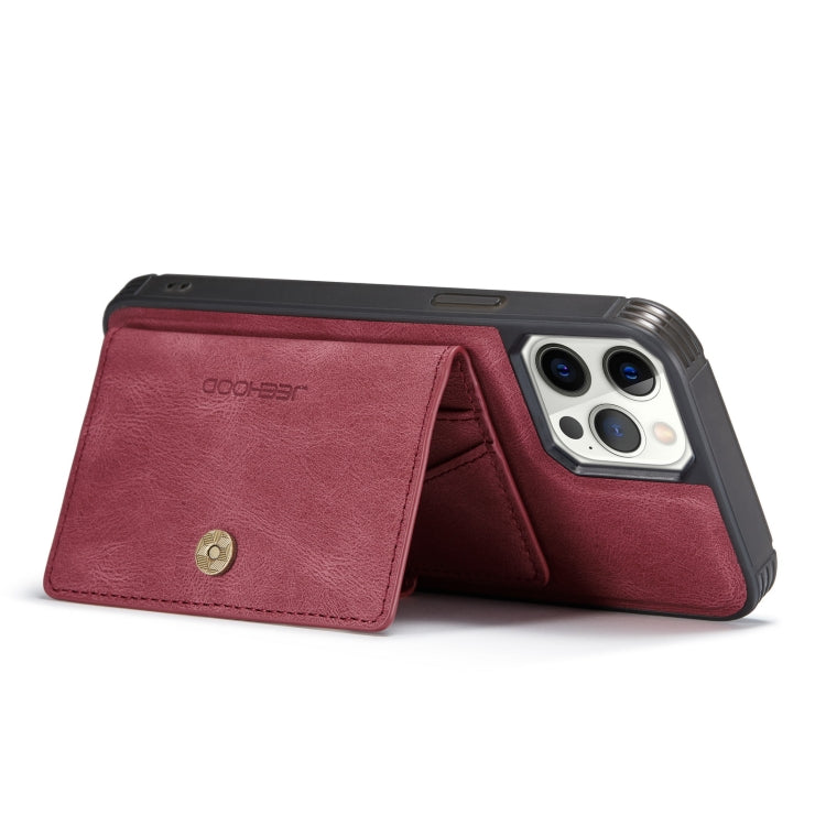 For iPhone 12 mini JEEHOOD Retro Magnetic Detachable Protective Case with Wallet & Card Slot & Holder (Red) - HoMEdemic™ 