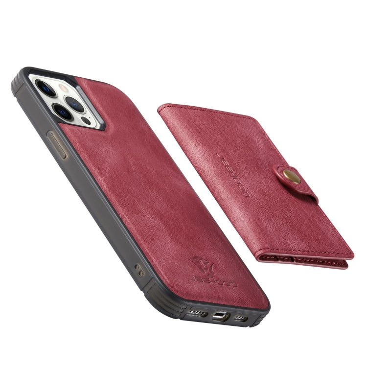 For iPhone 12 mini JEEHOOD Retro Magnetic Detachable Protective Case with Wallet & Card Slot & Holder (Red) - HoMEdemic™ 