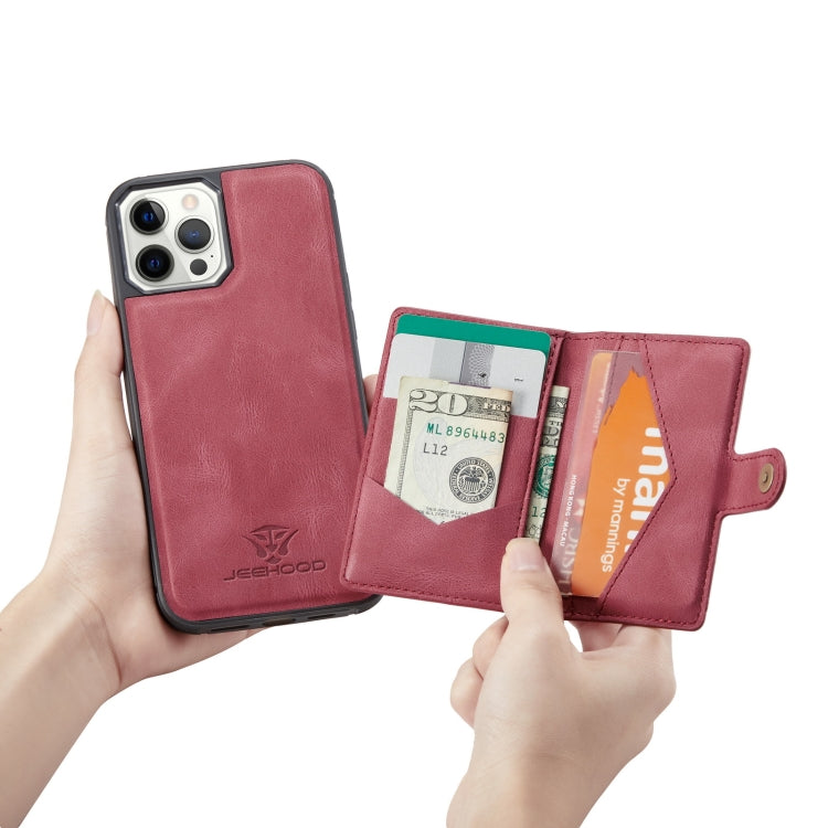 For iPhone 12 mini JEEHOOD Retro Magnetic Detachable Protective Case with Wallet & Card Slot & Holder (Red) - HoMEdemic™ 