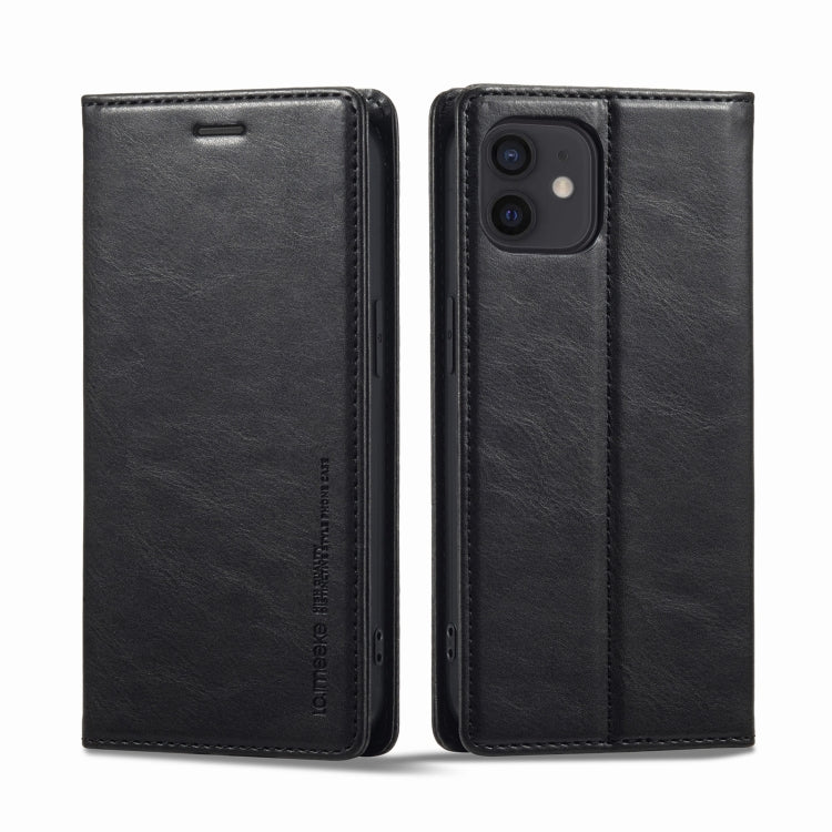 For iPhone 12 mini LC.IMEEKE RFID Anti-theft Leather Phone Case(Black) - HoMEdemic™ 