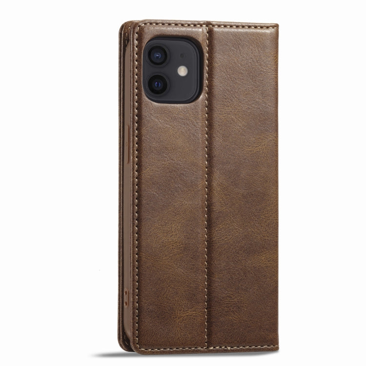 For iPhone 12 mini LC.IMEEKE RFID Anti-theft Leather Phone Case(Brown) - HoMEdemic™ 