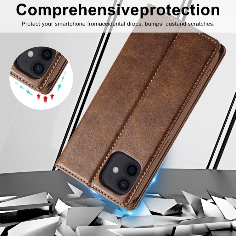 For iPhone 12 mini LC.IMEEKE RFID Anti-theft Leather Phone Case(Brown) - HoMEdemic™ 