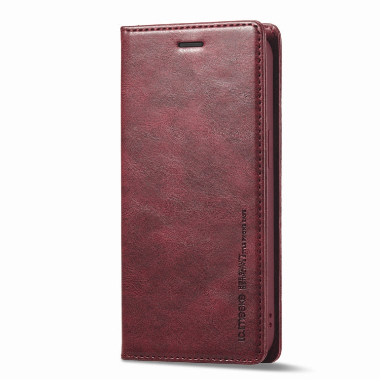 For iPhone 12 mini LC.IMEEKE RFID Anti-theft Leather Phone Case(Red) - HoMEdemic™ 