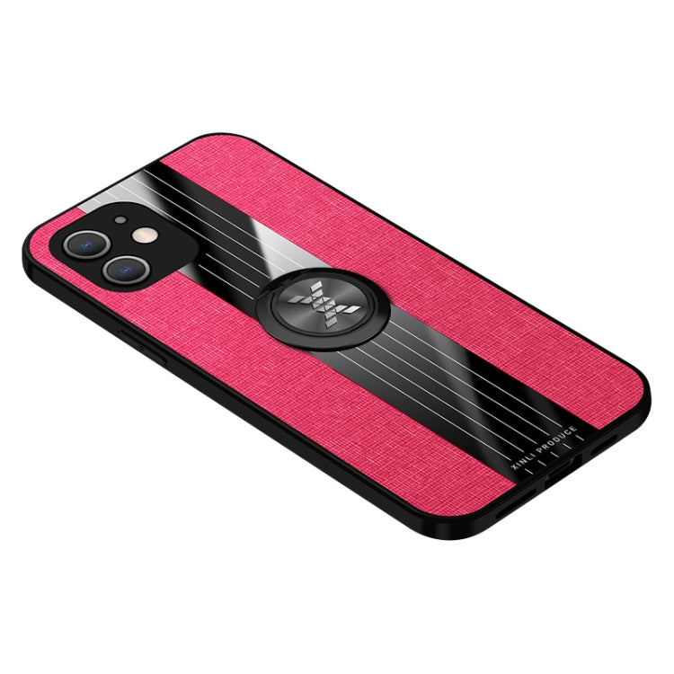 For iPhone 12 mini XINLI Stitching Cloth Textue Shockproof TPU Protective Case with Ring Holder (Red) - HoMEdemic™ 