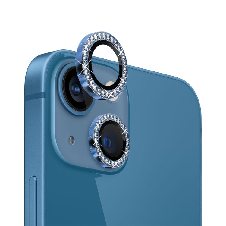 For iPhone 13 / 13 Mini NORTHJO Camera Lens Tempered Glass Metal Rhinestone Ring Film(Blue) - HoMEdemic™ 