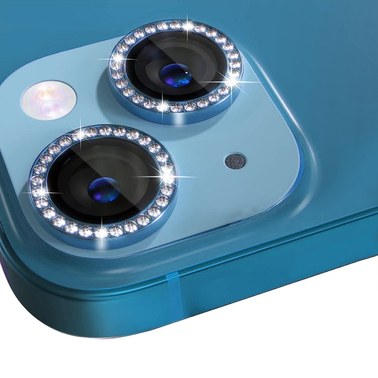 For iPhone 13 / 13 Mini NORTHJO Camera Lens Tempered Glass Metal Rhinestone Ring Film(Blue) - HoMEdemic™ 