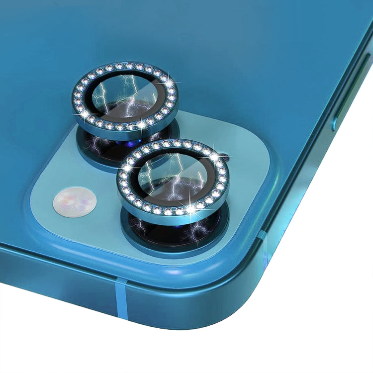 For iPhone 13 / 13 Mini NORTHJO Camera Lens Tempered Glass Metal Rhinestone Ring Film(Blue) - HoMEdemic™ 