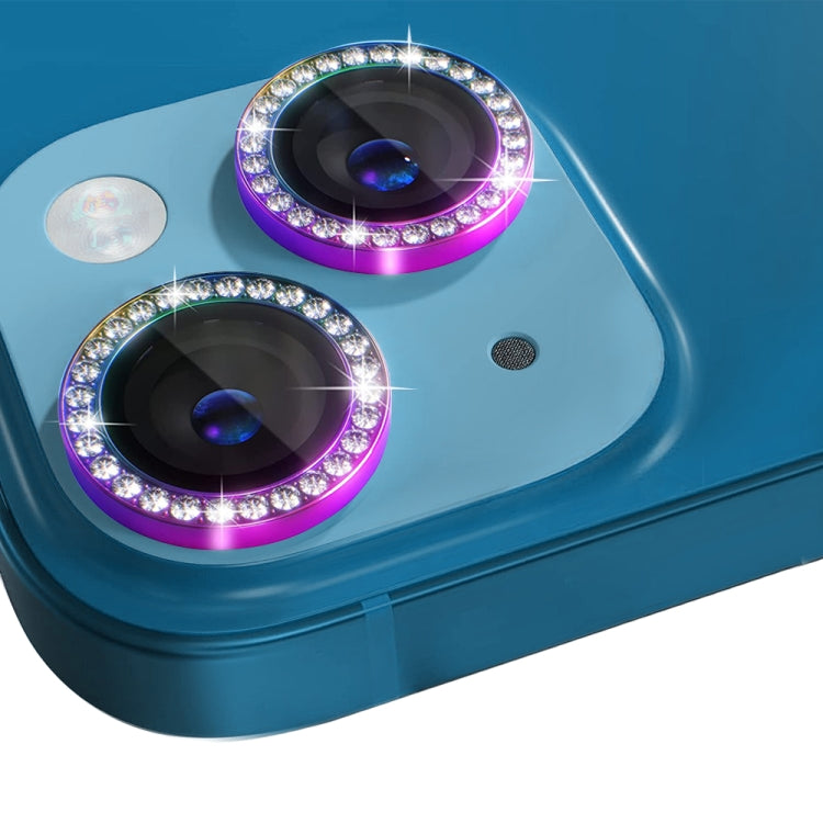 For iPhone 13 / 13 Mini NORTHJO Camera Lens Tempered Glass Metal Rhinestone Ring Film(Colorful) - HoMEdemic™ 