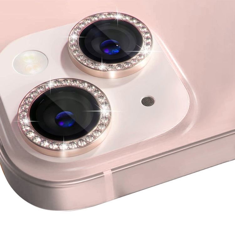 For iPhone 13 / 13 Mini NORTHJO Camera Lens Tempered Glass Metal Rhinestone Ring Film(Pink) - HoMEdemic™ 
