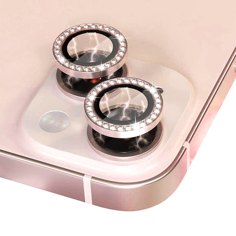 For iPhone 13 / 13 Mini NORTHJO Camera Lens Tempered Glass Metal Rhinestone Ring Film(Pink) - HoMEdemic™ 