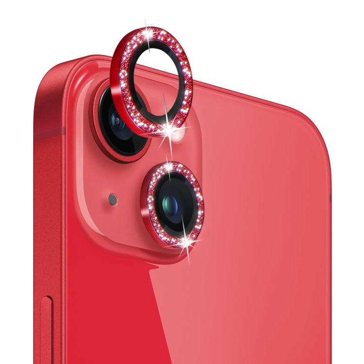 For iPhone 13 / 13 mini NORTHJO Camera Lens Tempered Glass Bling Glitter Metal Ring Film(Red) - HoMEdemic™ 