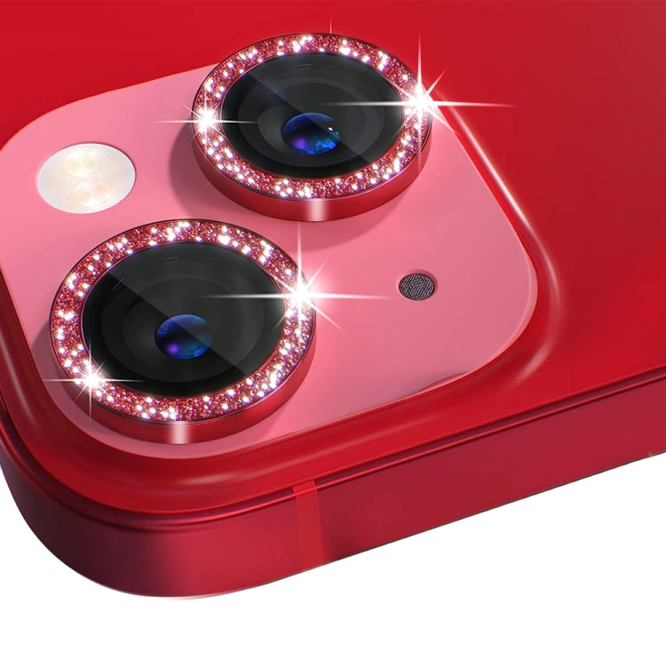 For iPhone 13 / 13 mini NORTHJO Camera Lens Tempered Glass Bling Glitter Metal Ring Film(Red) - HoMEdemic™ 