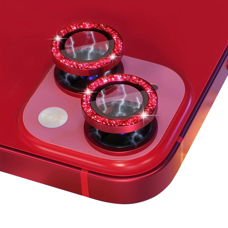 For iPhone 13 / 13 mini NORTHJO Camera Lens Tempered Glass Bling Glitter Metal Ring Film(Red) - HoMEdemic™ 