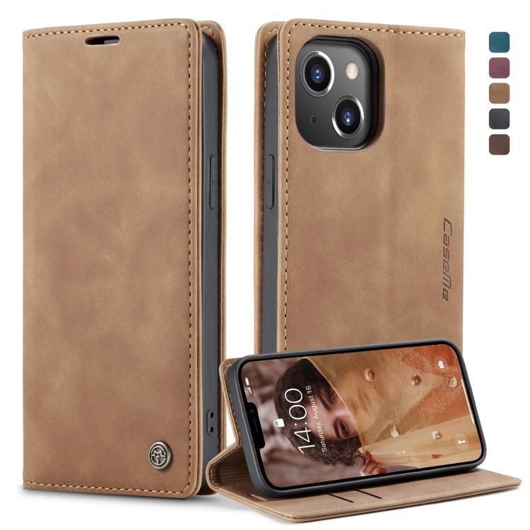 For iPhone 13 CaseMe-013 Multifunctional Retro Frosted Horizontal Flip Leather Case with Card Slot & Holder & Wallet(Brown) - HoMEdemic™ 