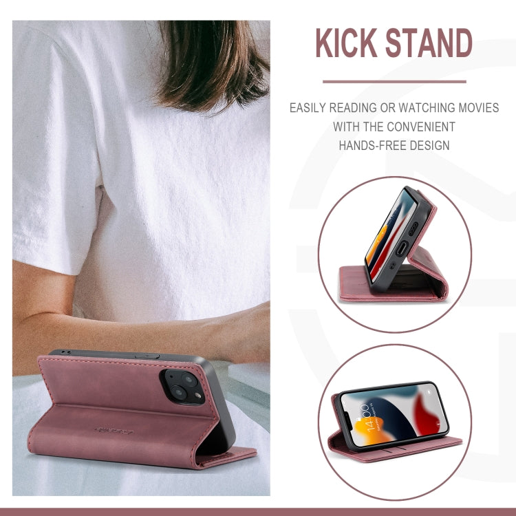 For iPhone 13 CaseMe-013 Multifunctional Retro Frosted Horizontal Flip Leather Case with Card Slot & Holder & Wallet(Wine Red) - HoMEdemic™ 