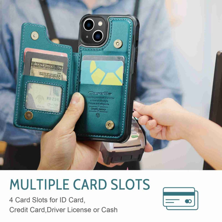 For iPhone 13 CaseMe C22 Card Slots Holder RFID Anti-theft Phone Case(Blue Green) - HoMEdemic™ 