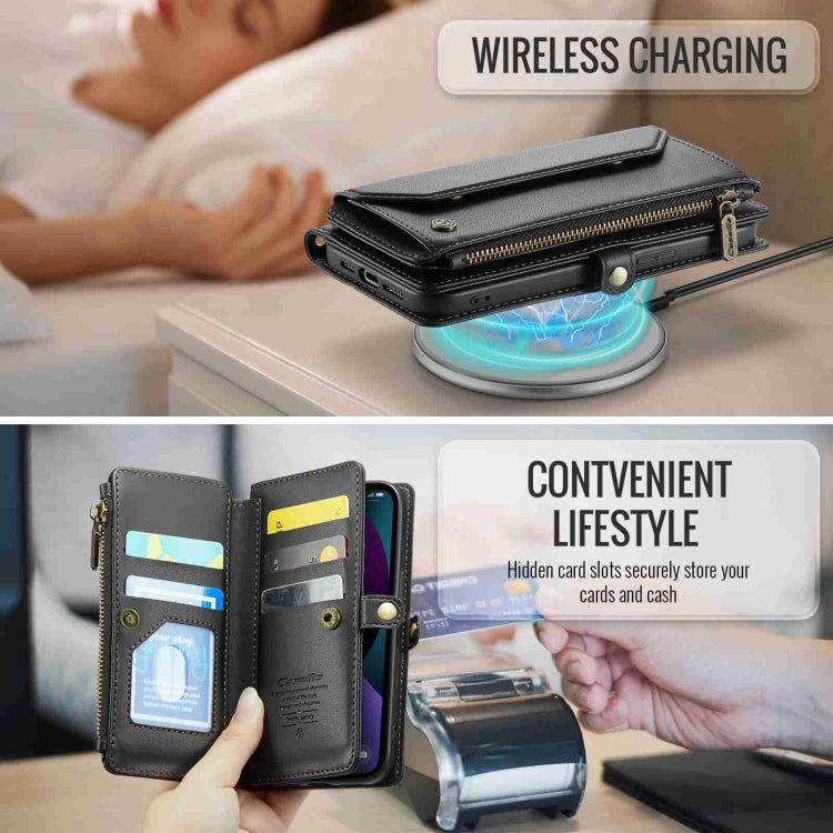 For iPhone 13 CaseMe C36 Card Slots Zipper Wallet RFID Anti-theft Leather Phone Case(Black) - HoMEdemic™ 