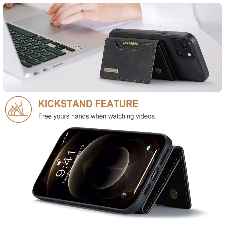 For iPhone 13 DG.MING M2 Series 3-Fold Card Bag Shockproof Case with Wallet & Holder Function(Black) - HoMEdemic™ 