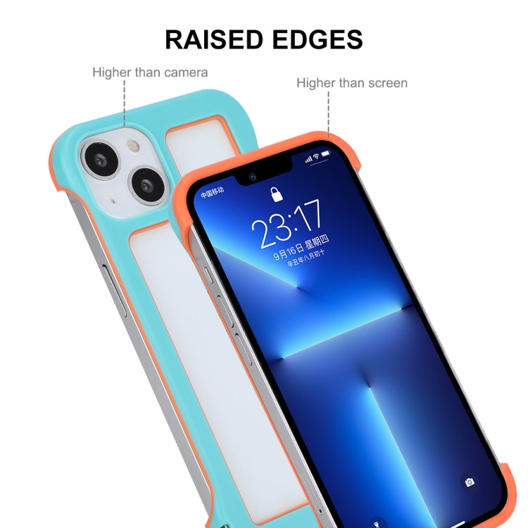For iPhone 13 ENKAY Frameless Hollow Shockproof PC Case(Blue) - HoMEdemic™ 