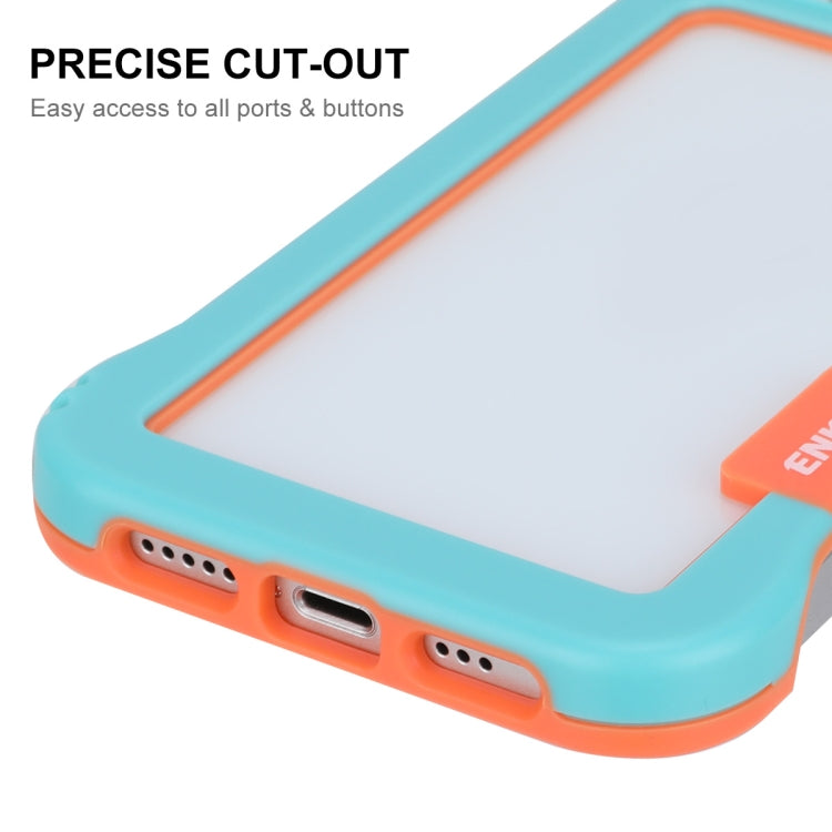 For iPhone 13 ENKAY Frameless Hollow Shockproof PC Case(Blue) - HoMEdemic™ 