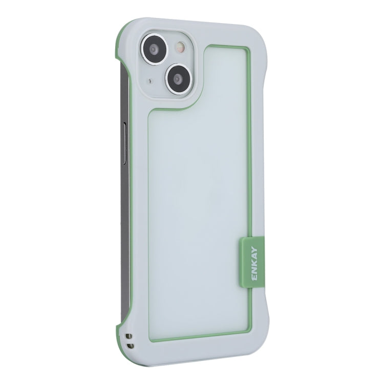 For iPhone 13 ENKAY Frameless Hollow Shockproof PC Case(White) - HoMEdemic™ 