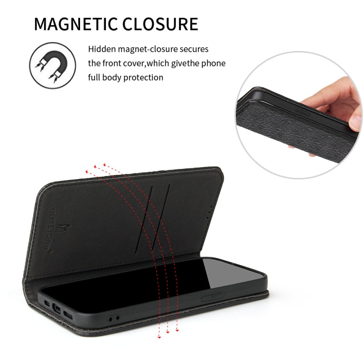 For iPhone 13 Fierre Shann Crocodile Texture Magnetic Horizontal Flip Genuine Leather Case with Holder & Card Slot(Black) - HoMEdemic™ 
