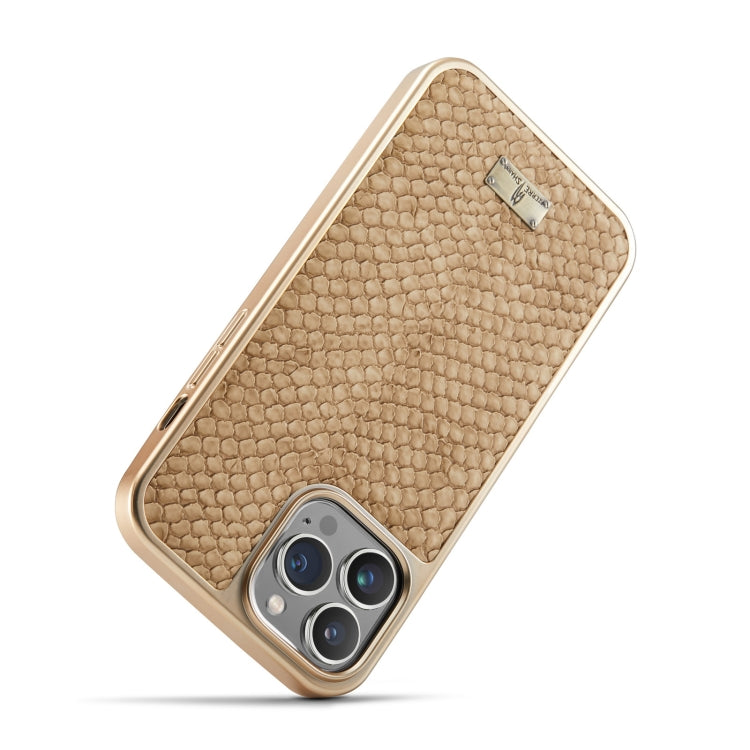 For iPhone 13 Fierre Shann Snake Texture Electroplating PU Phone Case(White) - HoMEdemic™ 