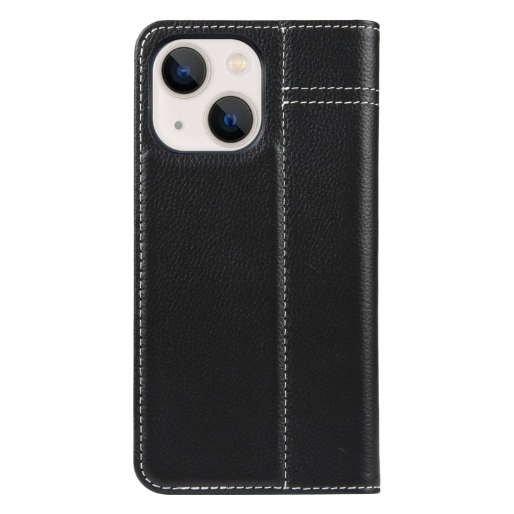 For iPhone 13 GEBEI Top-grain Horizontal Flip Leather Phone Case(Black) - HoMEdemic™ 