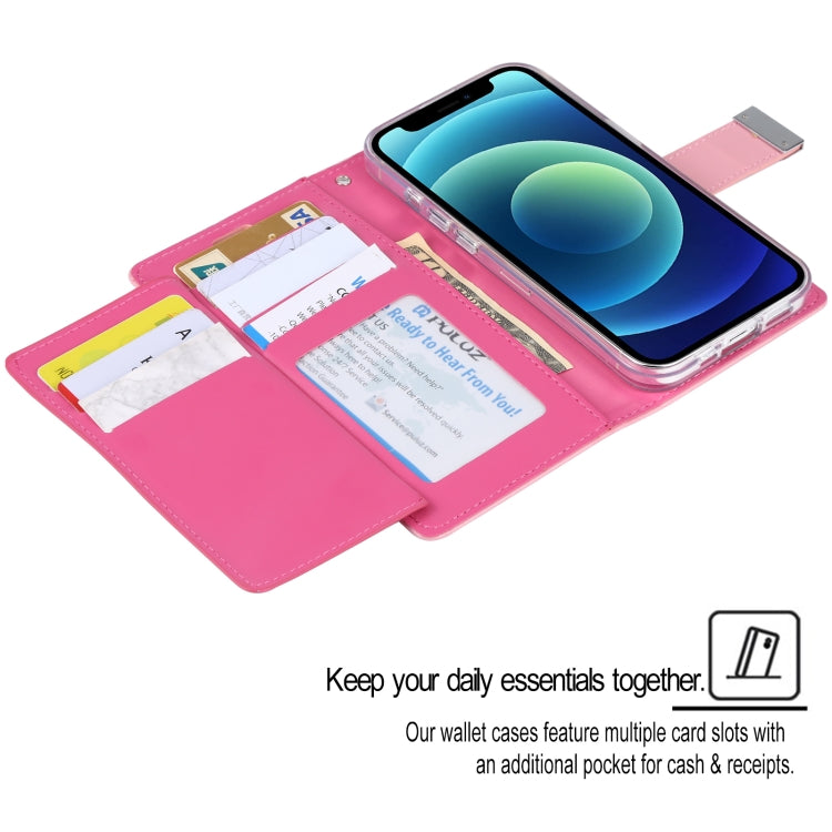 For iPhone 13 GOOSPERY RICH DIARY Crazy Horse Texture Horizontal Flip Leather Case with Holder & Card Slots & Wallet(Pink) - HoMEdemic™ 