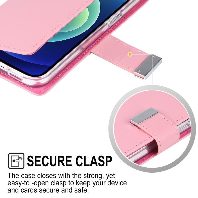 For iPhone 13 GOOSPERY RICH DIARY Crazy Horse Texture Horizontal Flip Leather Case with Holder & Card Slots & Wallet(Pink) - HoMEdemic™ 