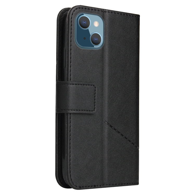 For iPhone 13 GQUTROBE Right Angle Leather Phone Case(Black) - HoMEdemic™ 