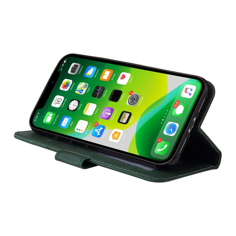 For iPhone 13 GQUTROBE Right Angle Leather Phone Case(Green) - HoMEdemic™ 