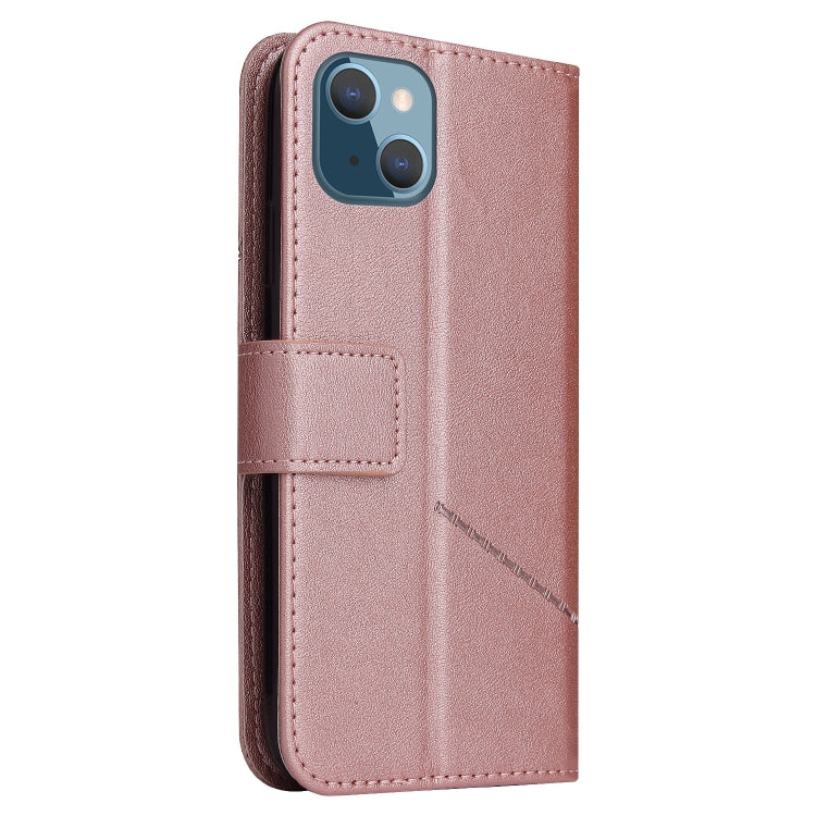 For iPhone 13 GQUTROBE Right Angle Leather Phone Case(Rose Gold) - HoMEdemic™ 