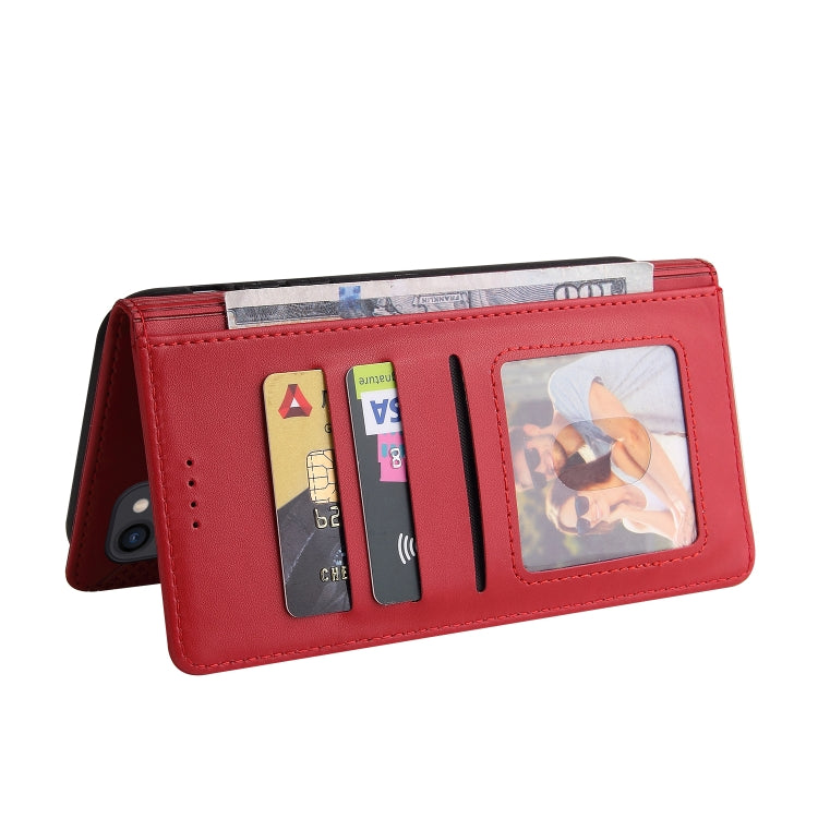 For iPhone 13 GQUTROBE Skin Feel Magnetic Leather Phone Case(Red) - HoMEdemic™ 