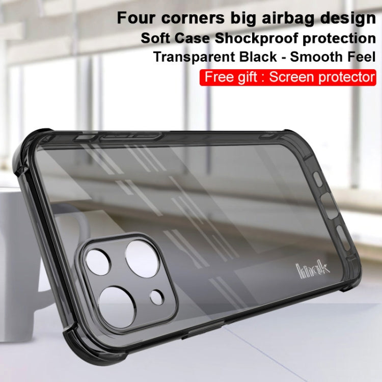 For iPhone 13 IMAK All-inclusive Shockproof Airbag TPU Phone Case with Screen Protector(Transparent Black) - HoMEdemic™ 