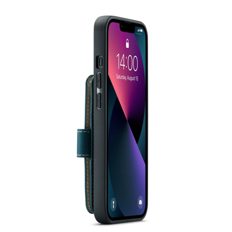 For iPhone 13 JEEHOOD Anti-theft Brush Magnetic PU + TPU Protective Case with Card Slot(Blue) - HoMEdemic™ 