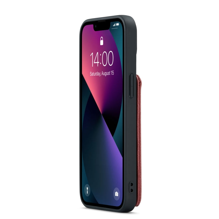 For iPhone 13 JEEHOOD Anti-theft Brush Magnetic PU + TPU Protective Case with Card Slot(Red) - HoMEdemic™ 