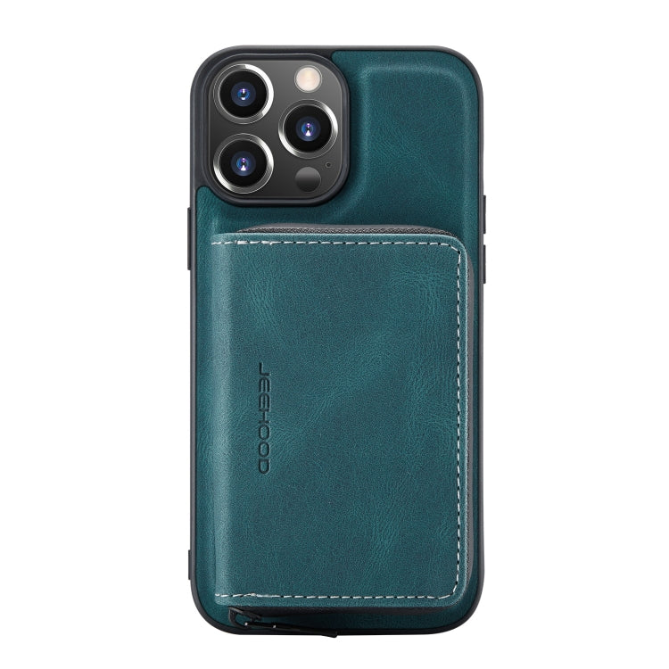 For iPhone 13 JEEHOOD Magnetic Zipper Horizontal Flip Leather Case with Holder & Card Slot & Wallet(Blue) - HoMEdemic™ 
