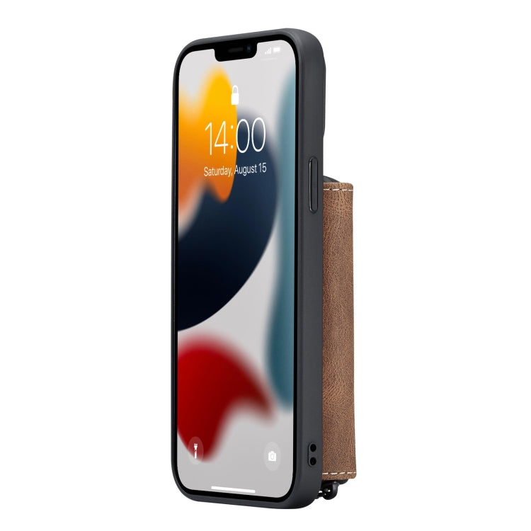 For iPhone 13 JEEHOOD Magnetic Zipper Horizontal Flip Leather Case with Holder & Card Slot & Wallet(Brown) - HoMEdemic™ 