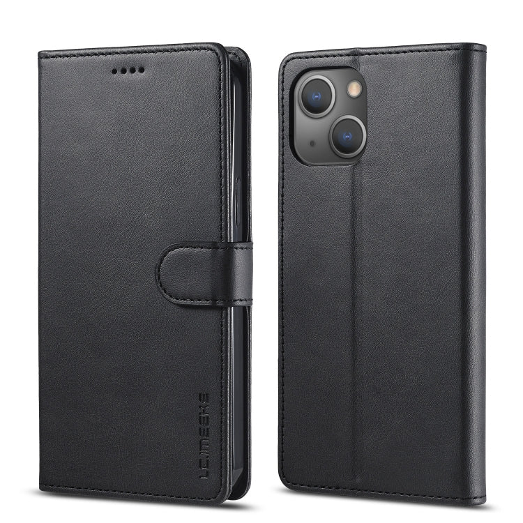 For iPhone 13 LC.IMEEKE Calf Texture Horizontal Flip Leather Case with Holder & Card Slots & Wallet(Black) - HoMEdemic™ 