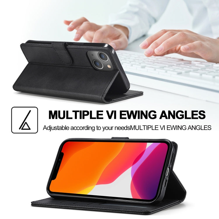 For iPhone 13 LC.IMEEKE Calf Texture Horizontal Flip Leather Case with Holder & Card Slots & Wallet(Black) - HoMEdemic™ 