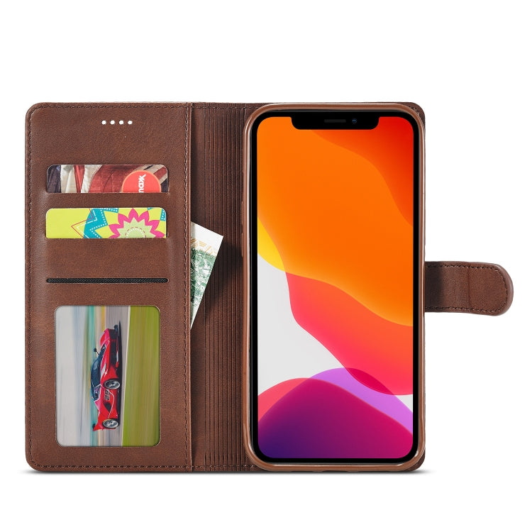 For iPhone 13 LC.IMEEKE Calf Texture Horizontal Flip Leather Case with Holder & Card Slots & Wallet(Brown) - HoMEdemic™ 