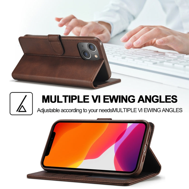 For iPhone 13 LC.IMEEKE Calf Texture Horizontal Flip Leather Case with Holder & Card Slots & Wallet(Brown) - HoMEdemic™ 