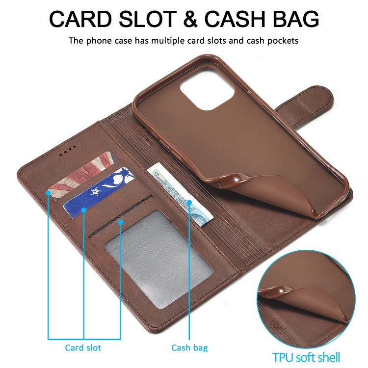 For iPhone 13 LC.IMEEKE Calf Texture Horizontal Flip Leather Case with Holder & Card Slots & Wallet(Brown) - HoMEdemic™ 