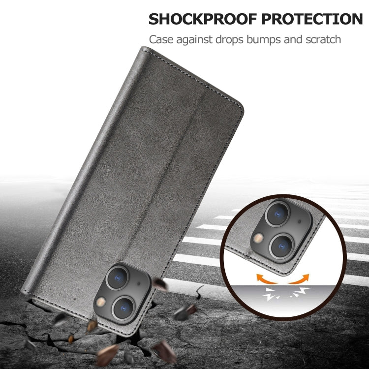 For iPhone 13 LC.IMEEKE Calf Texture Horizontal Flip Leather Case with Holder & Card Slots & Wallet(Grey) - HoMEdemic™ 