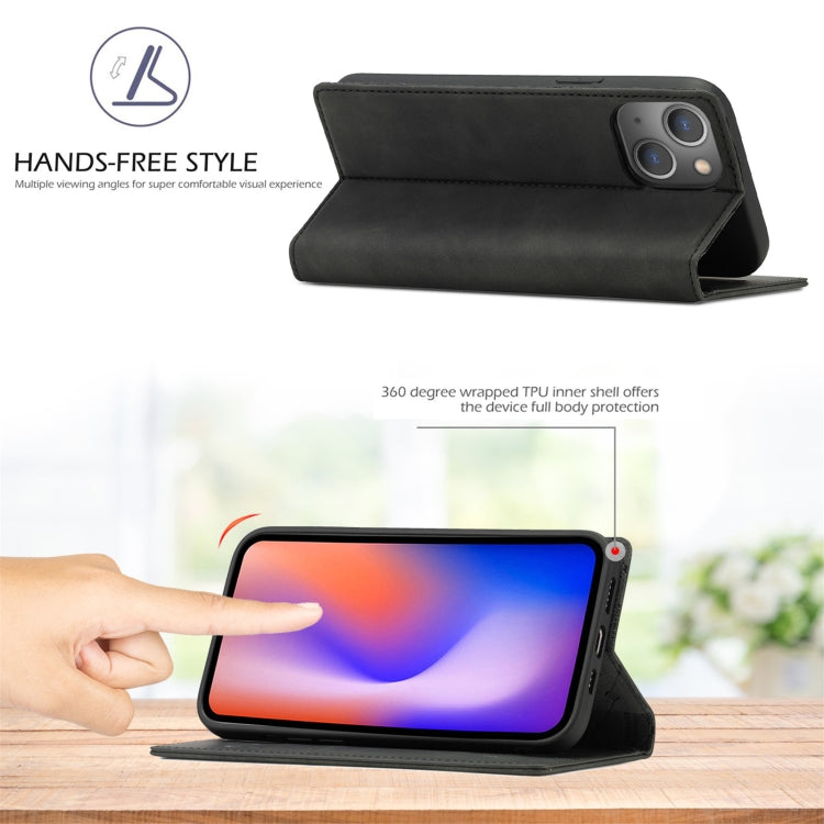 For iPhone 13 LC.IMEEKE Strong Magnetic PU + Matte TPU Horizontal Flip Leather Case with Holder & Card Slots & Wallet(Black) - HoMEdemic™ 