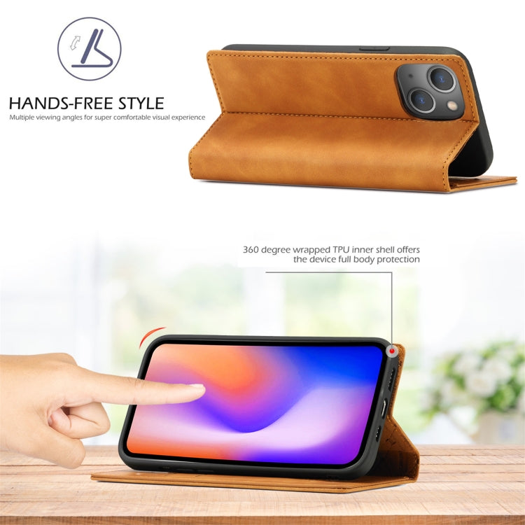For iPhone 13 LC.IMEEKE Strong Magnetic PU + Matte TPU Horizontal Flip Leather Case with Holder & Card Slots & Wallet(Brown) - HoMEdemic™ 