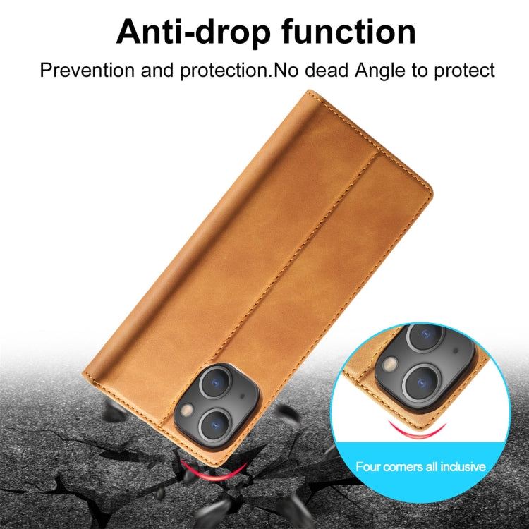 For iPhone 13 LC.IMEEKE Strong Magnetic PU + Matte TPU Horizontal Flip Leather Case with Holder & Card Slots & Wallet(Brown) - HoMEdemic™ 